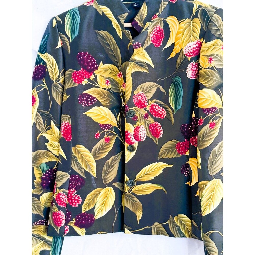 Silk & Wool Blend Floral Jacket Ellen Tracy/Linda Allard, Multicolored, Size 4 - Picture 4 of 6
